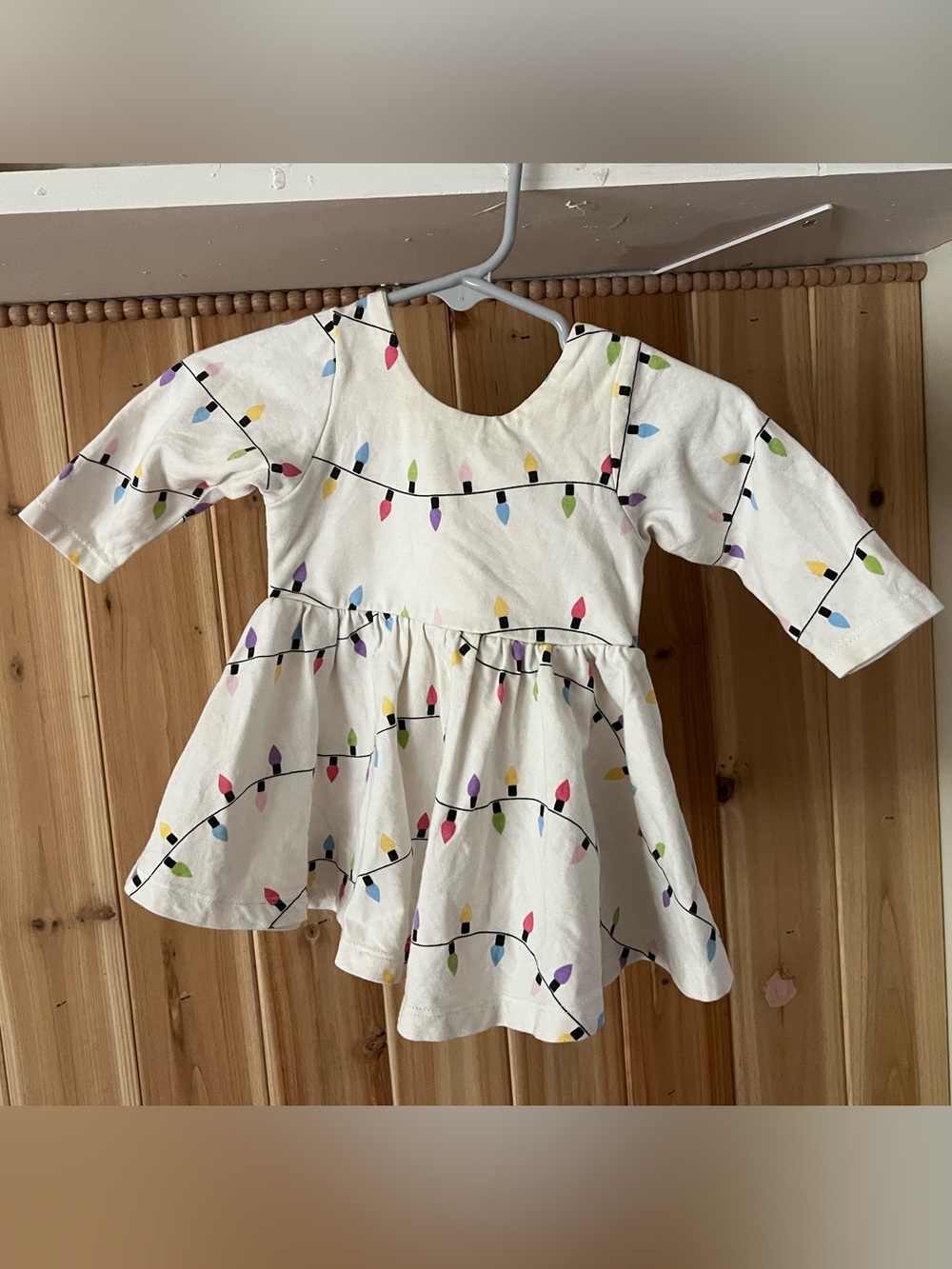 Monica + Andy Christmas Holiday Lights Let’s Dance Dress 0-6 months
